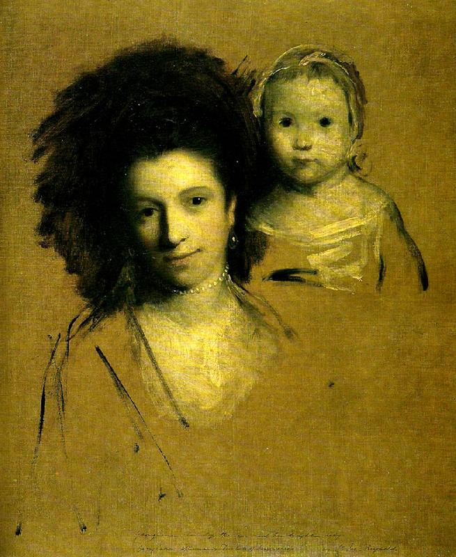Sir Joshua Reynolds mrs john  spencer and her daughter France oil painting art